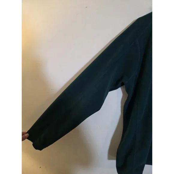 LL Bean 1/4 Zip Pullover Fleece Sweater Mens Large Green Traditional Fit Outdoor - Picture 4 of 7